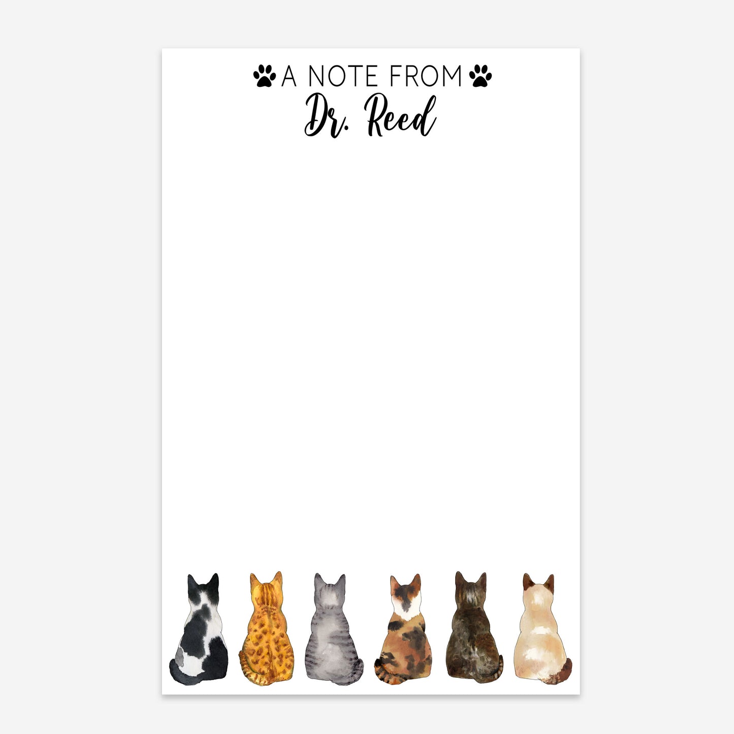Personalized Veterinary Cat Notepad