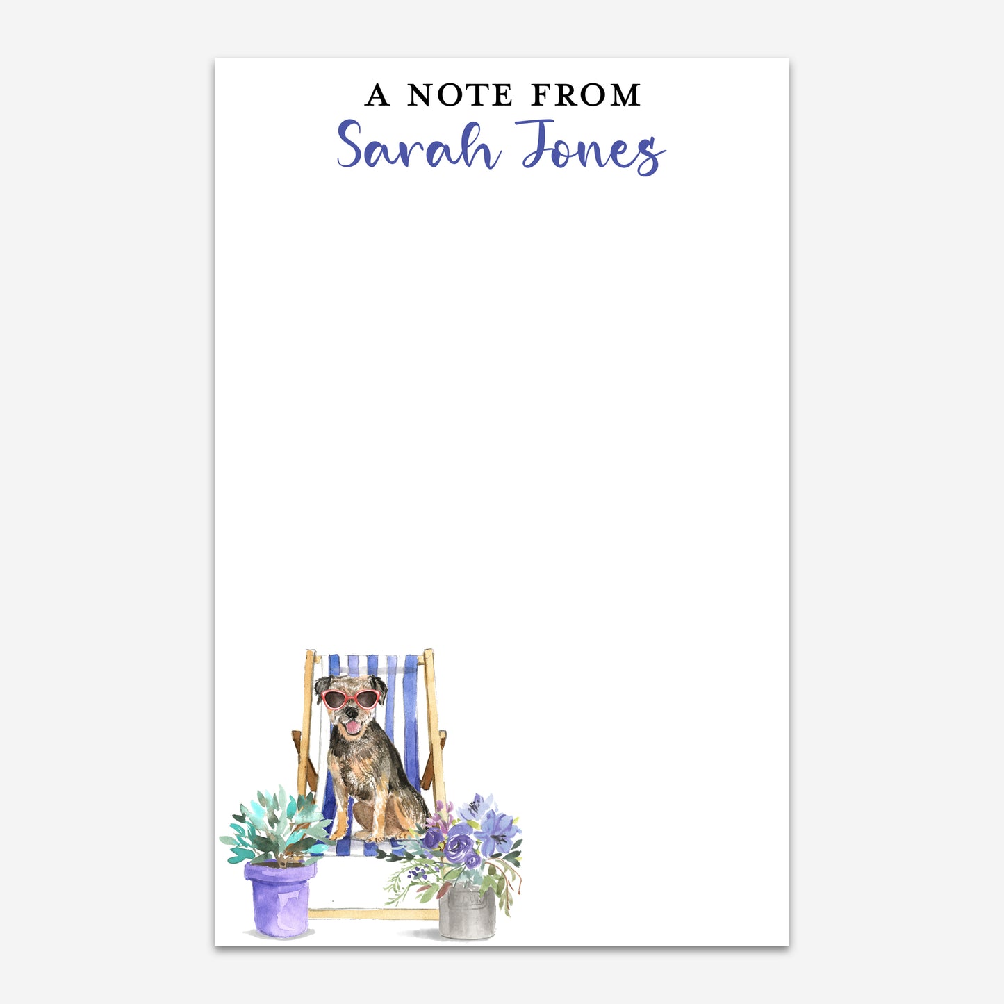 Personalized Border Terrier Notepad