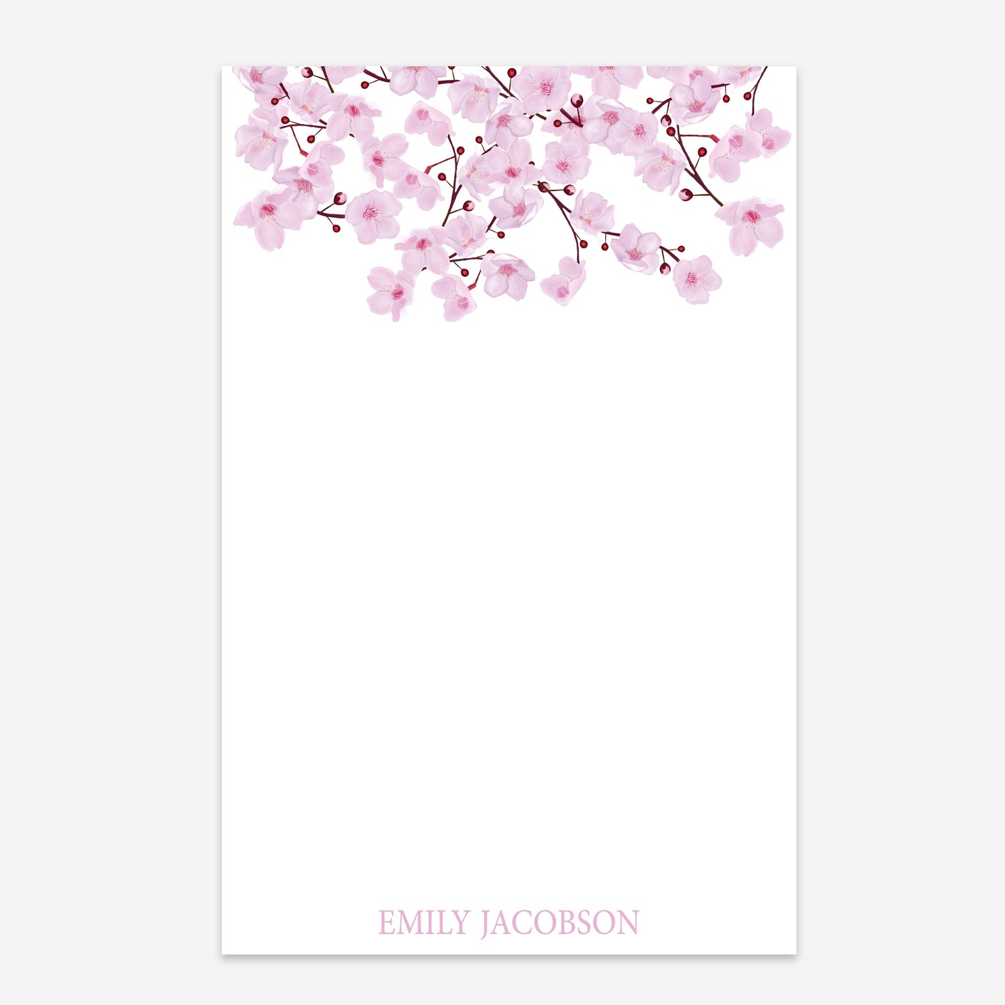 Personalized Cherry Blossom Notepad