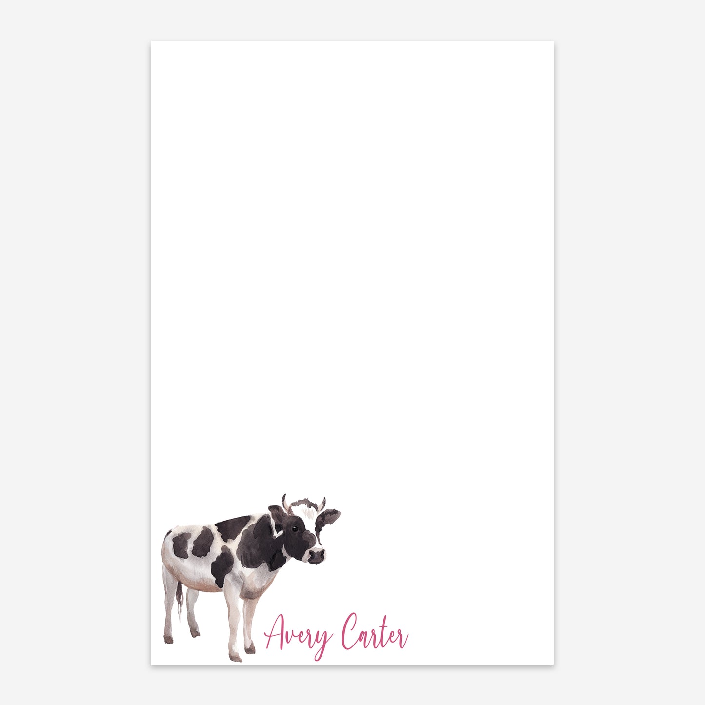 Personalized Cow Notepad