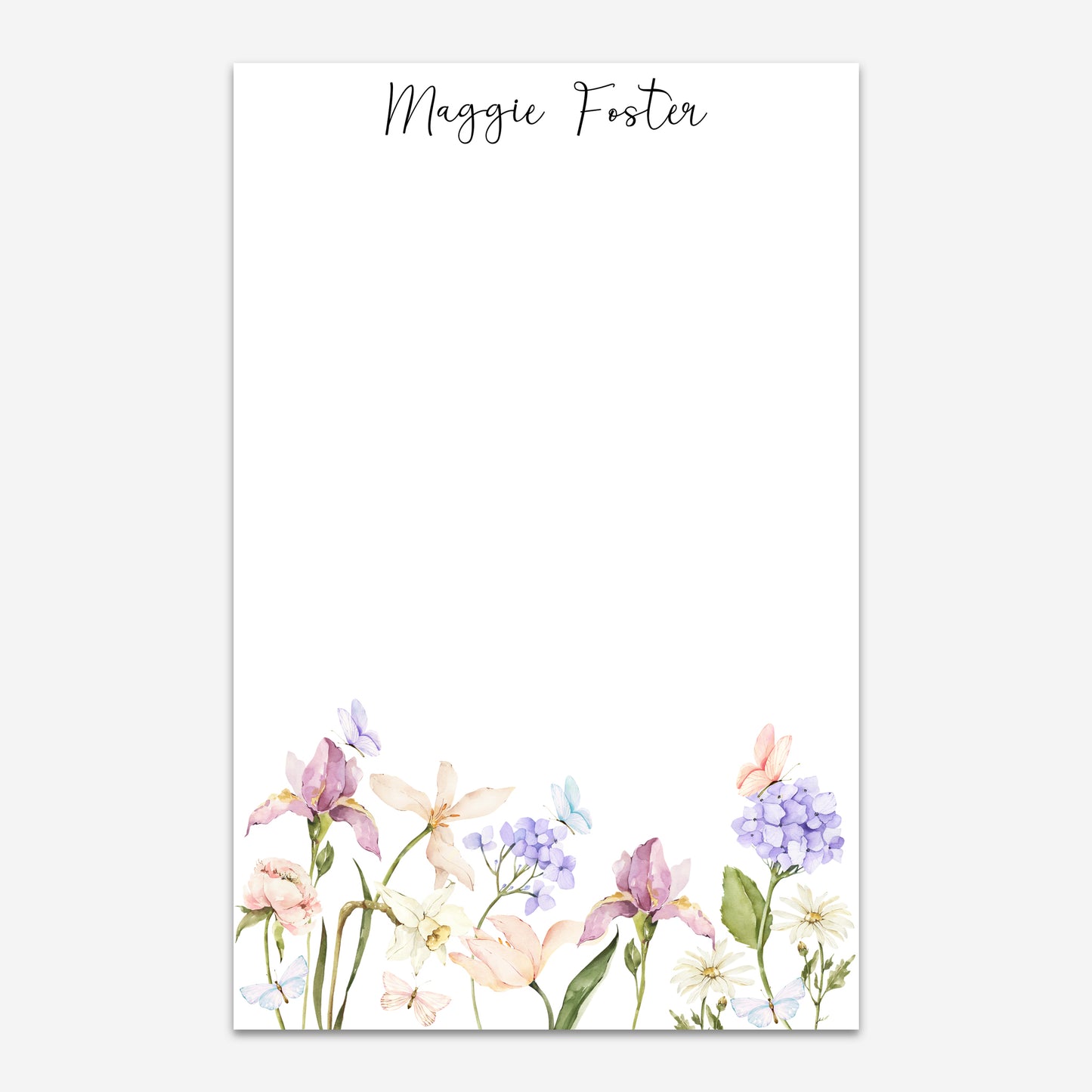 Personalized Butterfly and Flower notepad