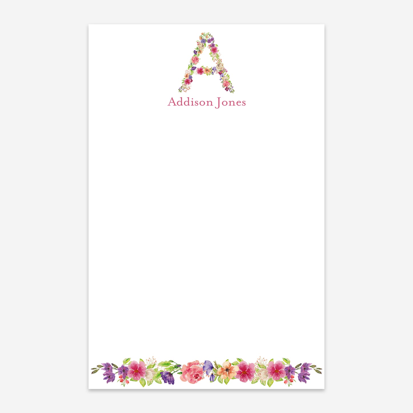 Personalized Floral Monogram Notepad