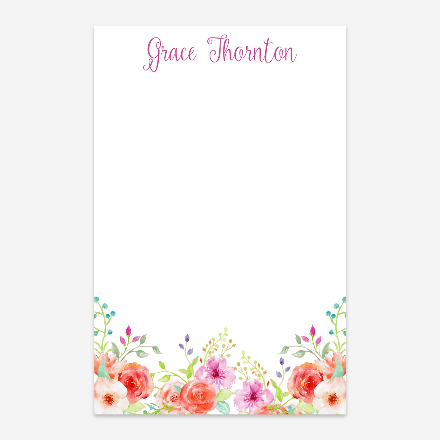 Personalized Floral Notepad