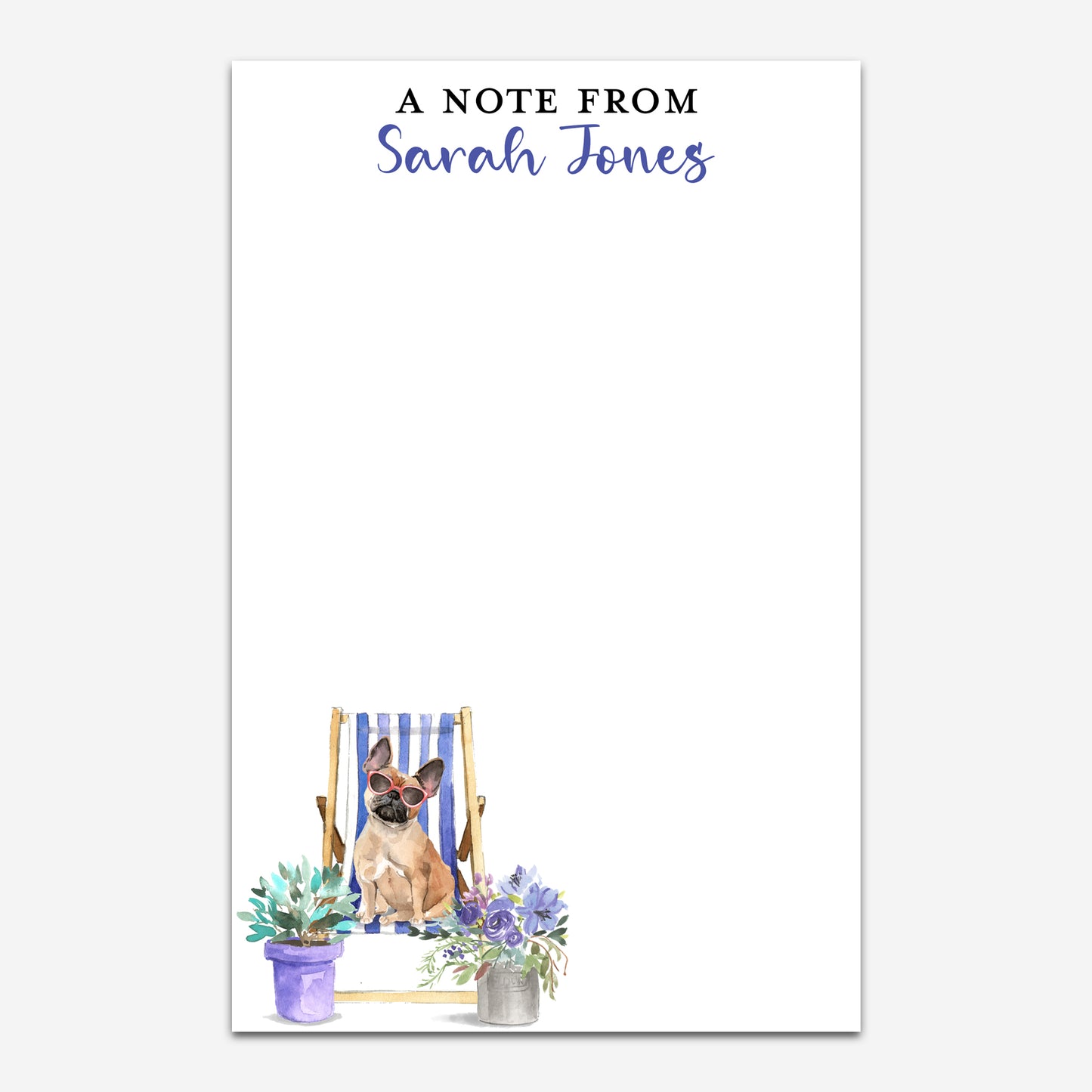 Personalized French Bulldog Notepad