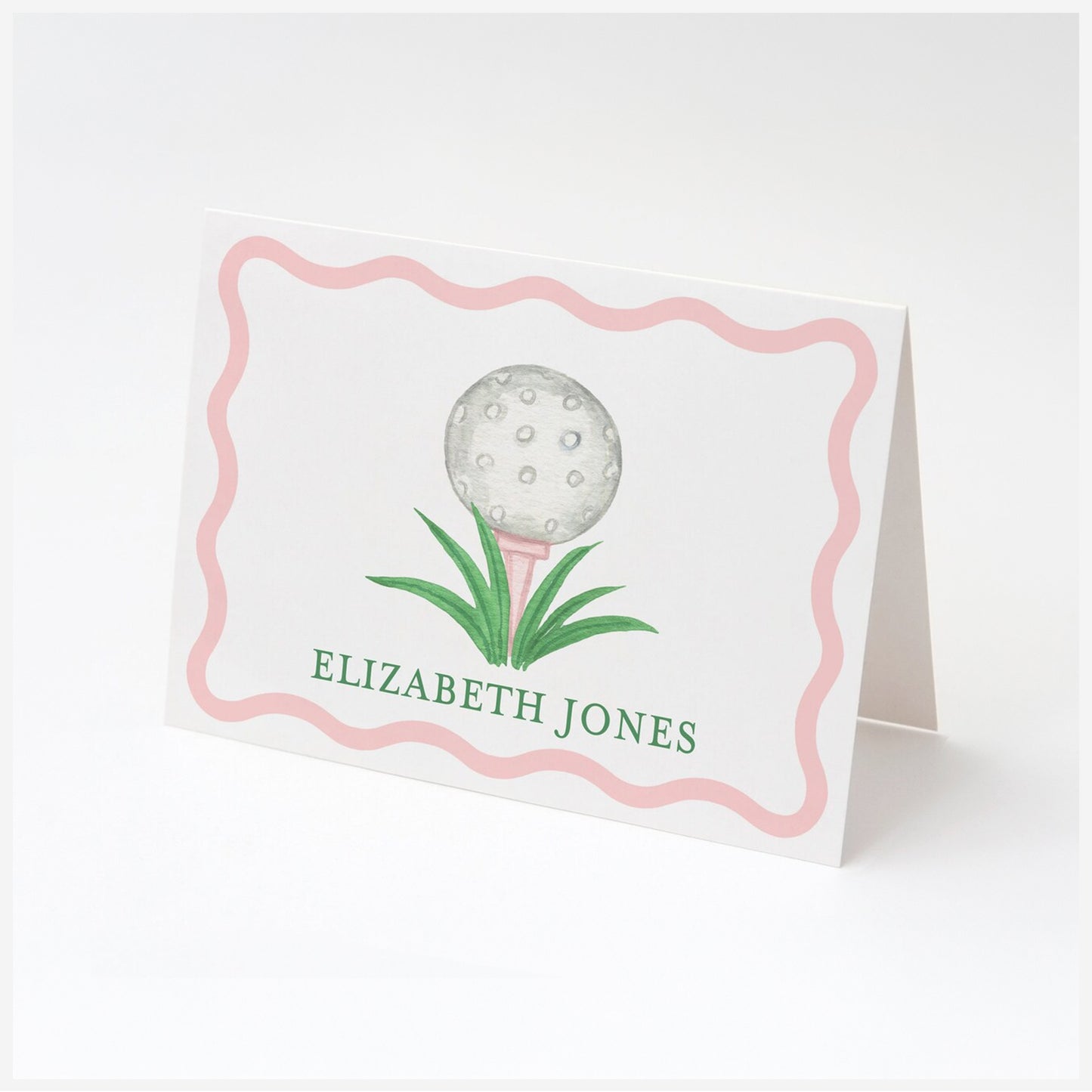 Personalized Golf Stationery Fold Over Card