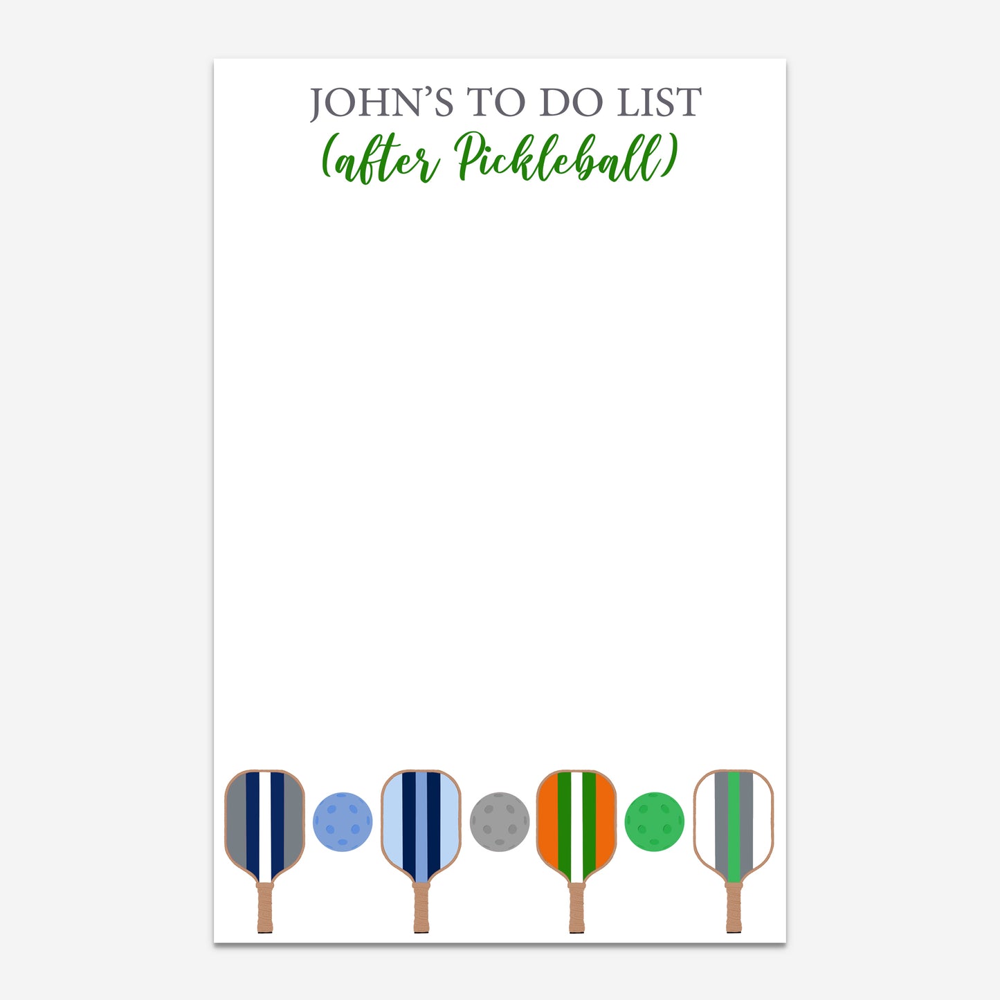 Personalized "To-Do List (After Pickleball) Green and Blue