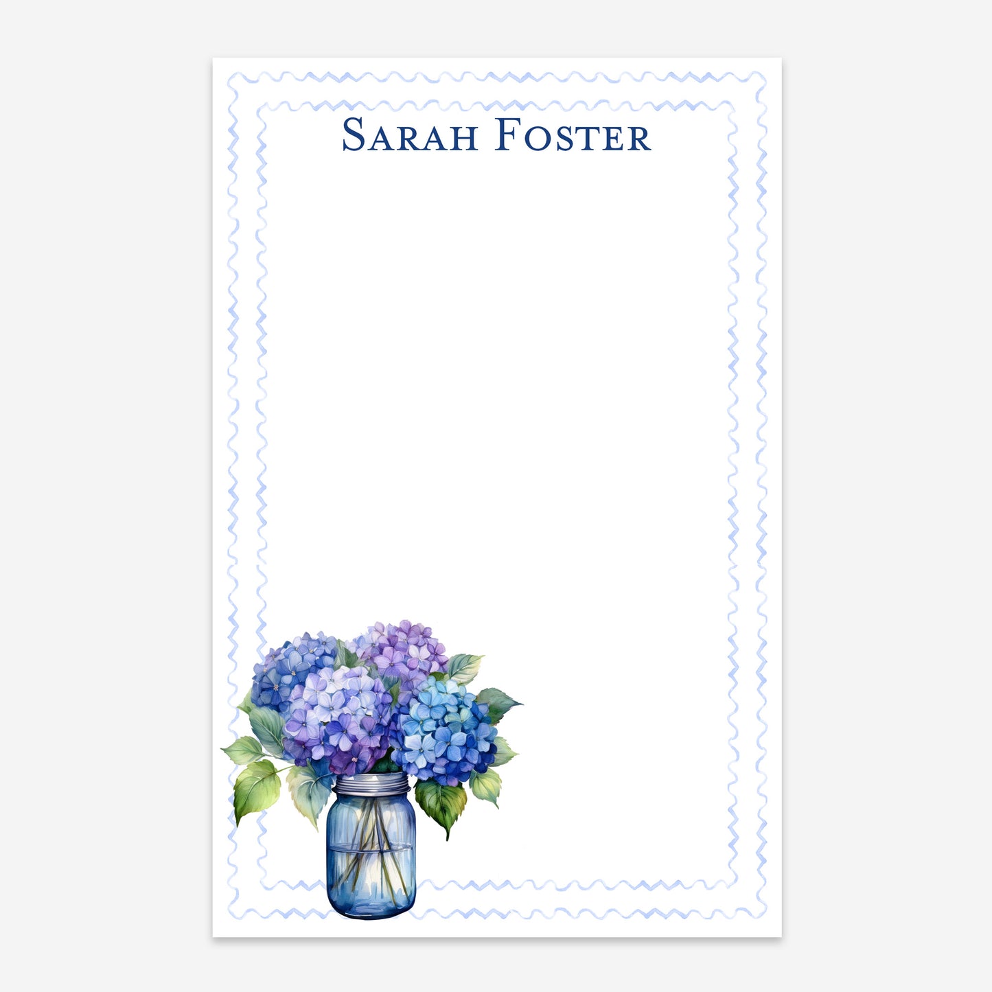 Personalized Hydrangea Notepad