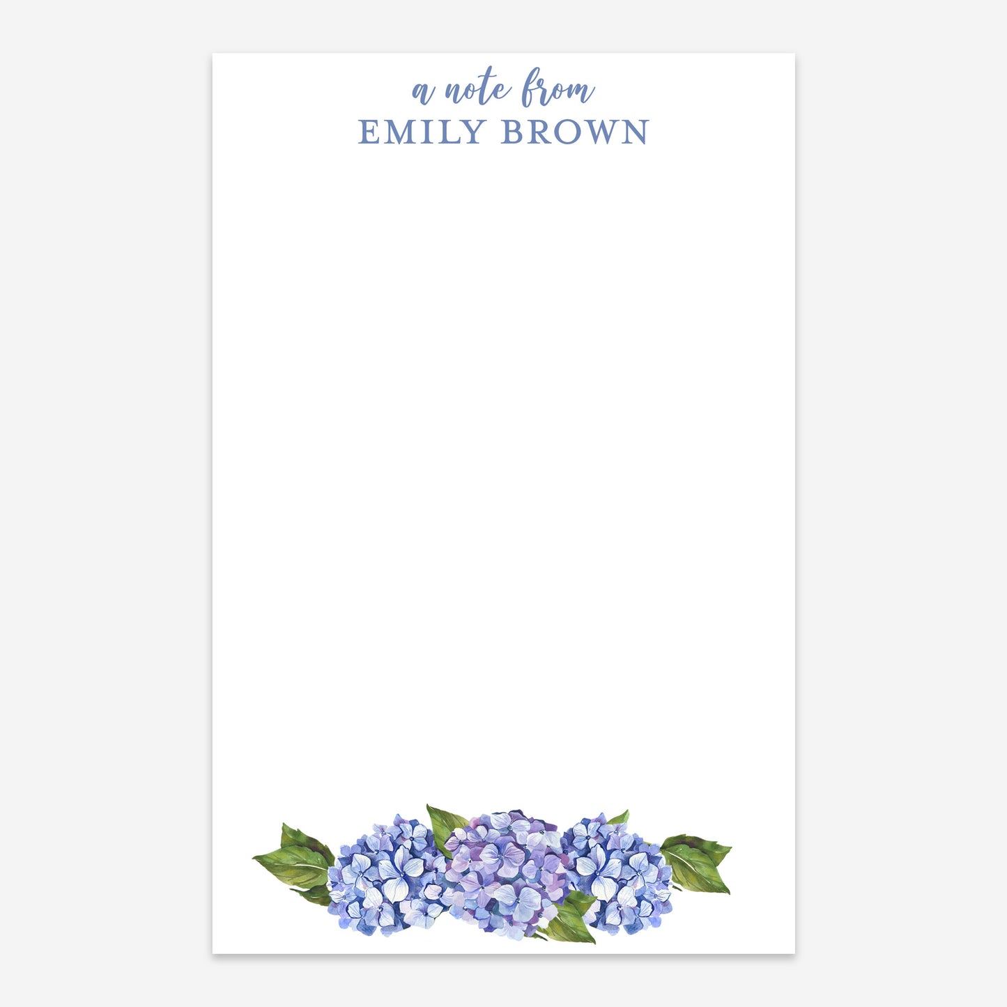 Personalized Hydrangea Notepad – Custom Stationery for All Occasions