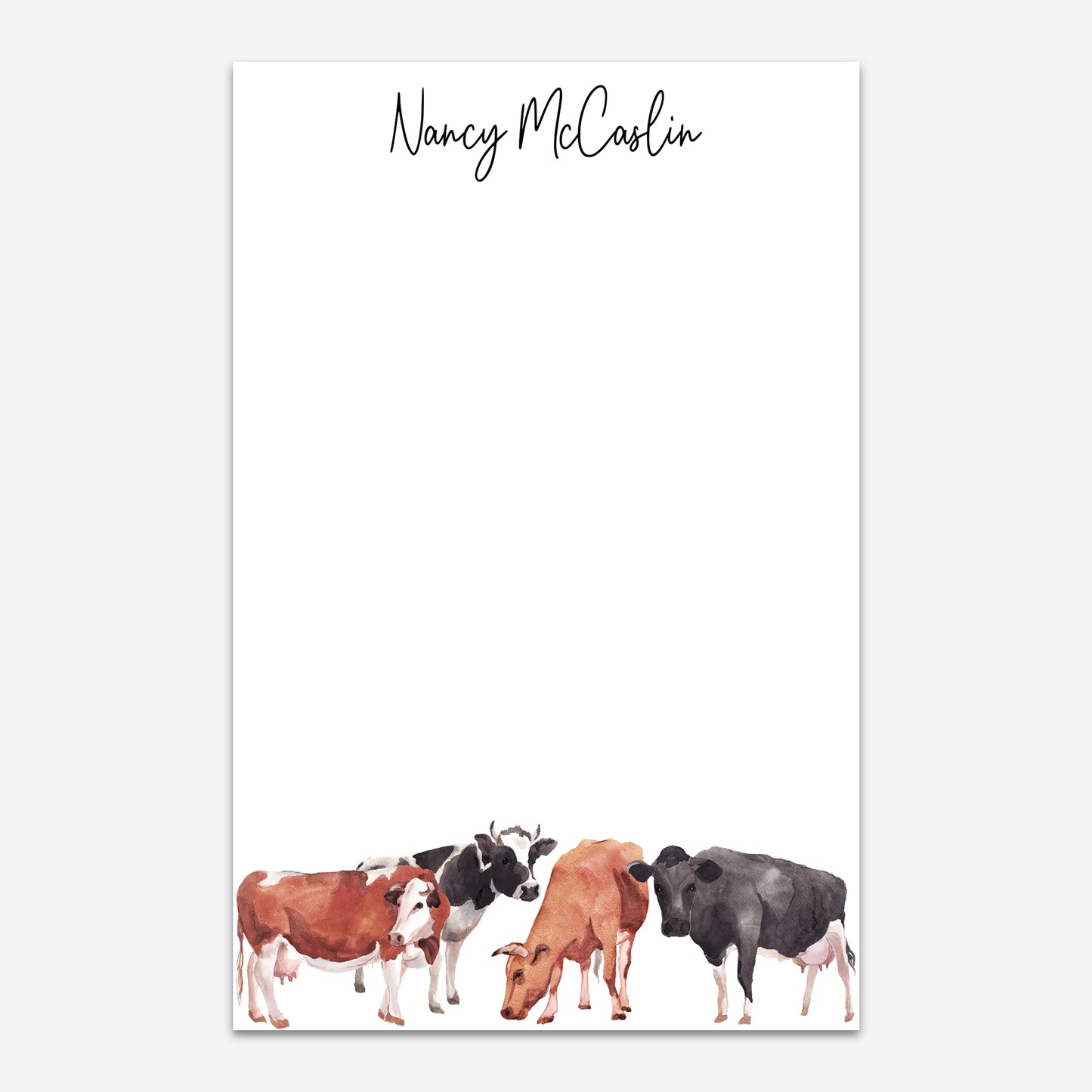Personalized Farm Cow Notepad