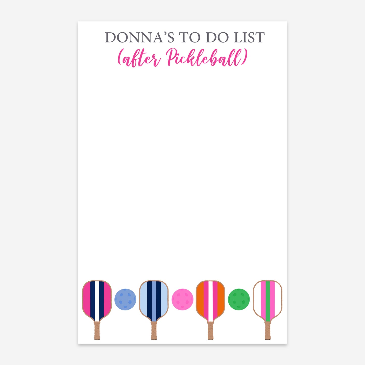 Personalized "To-Do List (After Pickleball)" Notepad