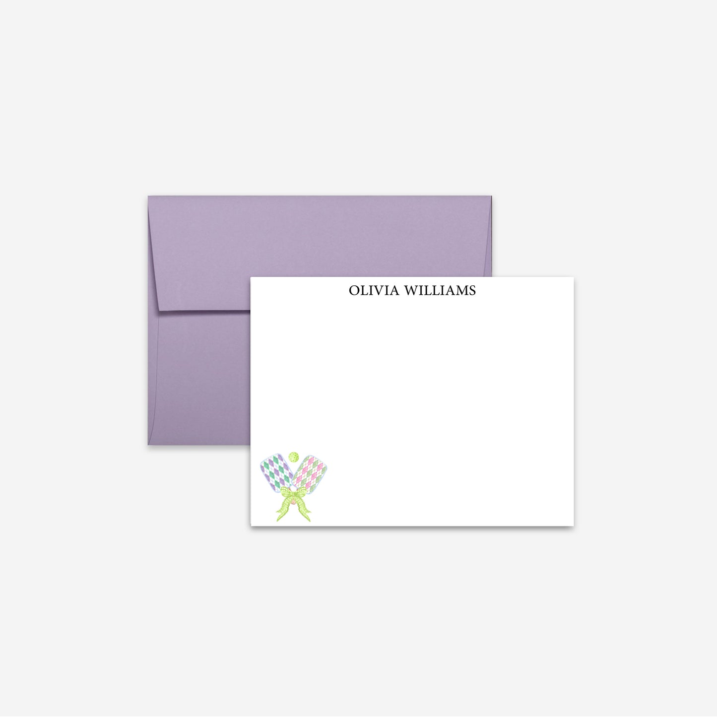 Personalized Pickleball Stationery Flat Cards