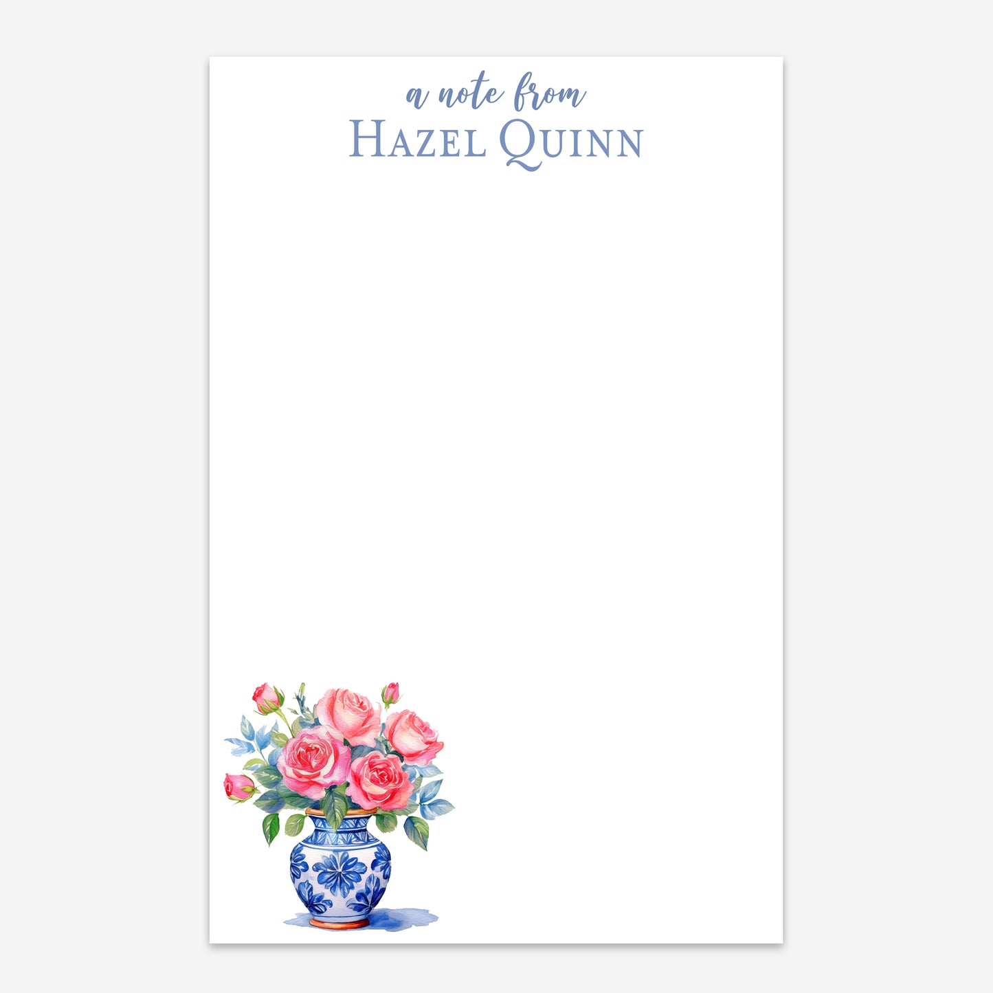 Personalized Rose Notepad