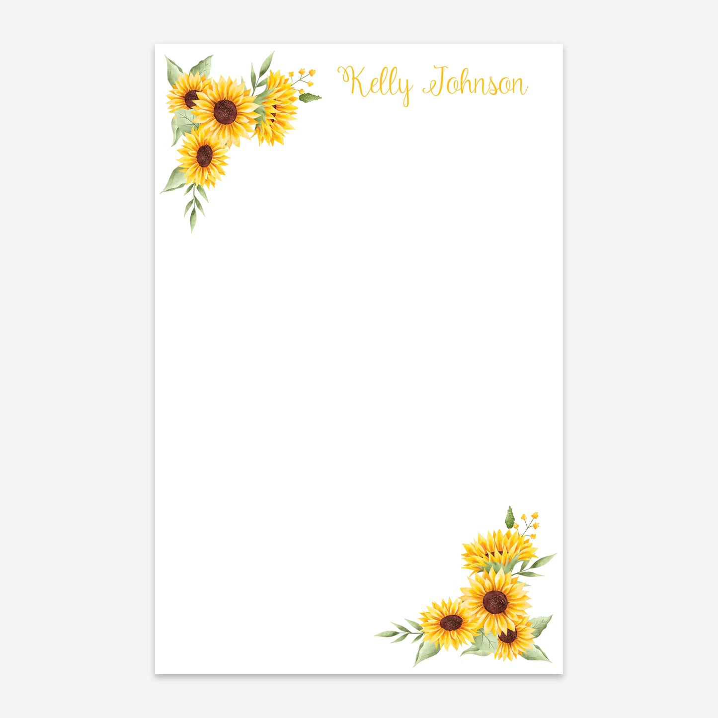 Personalized Sunflower Notepad