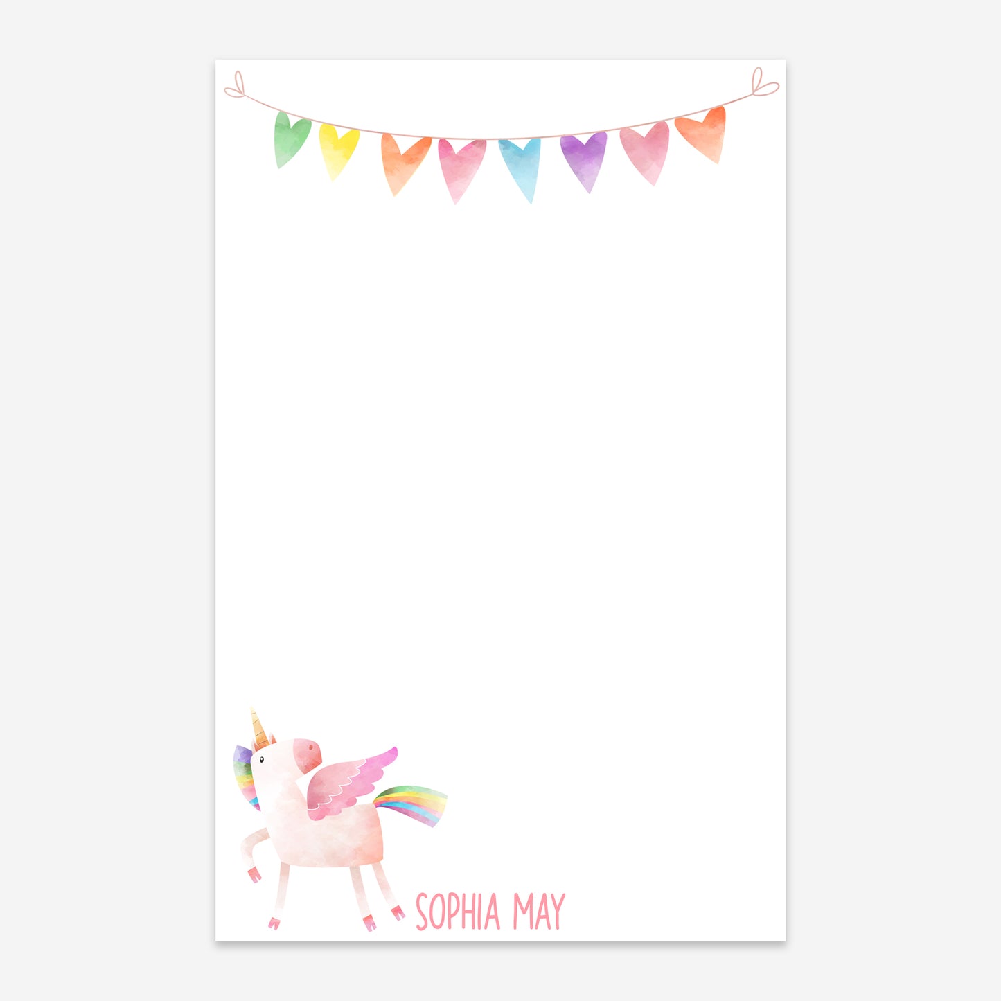Personalized Unicorn Notepad - Custom Name Stationery for Kids