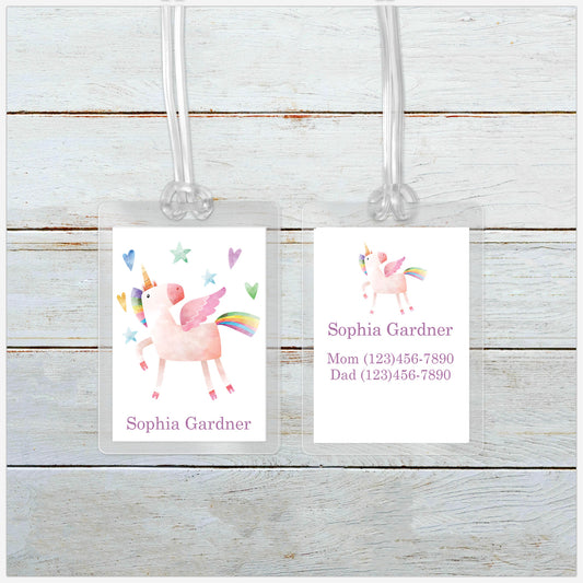 Personalized Unicorn Backpack Tag