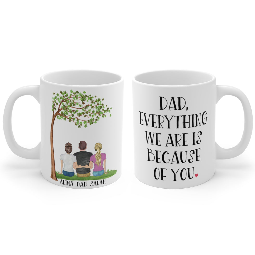 Dad everything we are is because of you mug