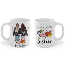 Load image into Gallery viewer, Unbiological sisters mug
