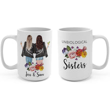 Load image into Gallery viewer, Unbiological sisters mug
